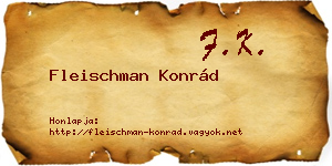 Fleischman Konrád névjegykártya